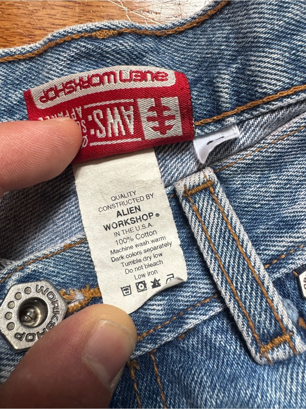 Alien Workshop AMS USA Made Vintage Light Wash Straight Leg Jeans 34x32 - Picture 4 of 9